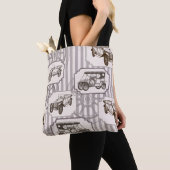 naadloze achtergrond met retro-auto tote bag (Dichtbij)