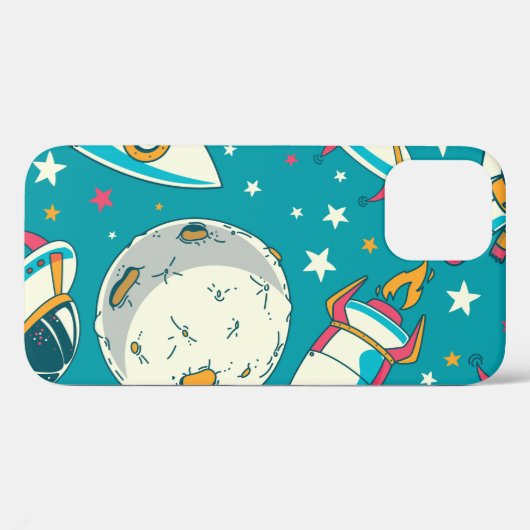 Naadloze achtergrond met schattige doedelastronaut Case-Mate iPhone case (Achterkant (horizontaal))