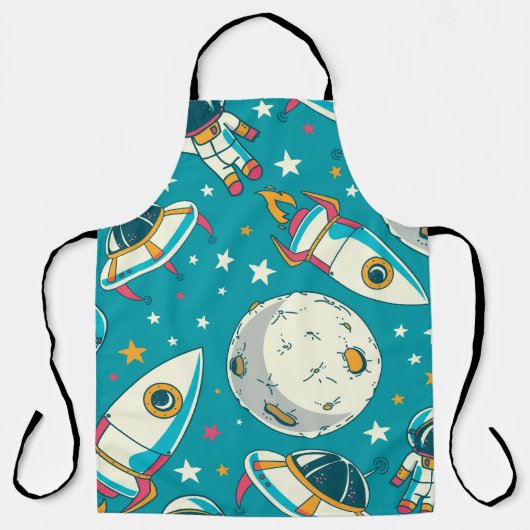 Naadloze achtergrond met schattige doedelastronaut schort (Voorkant)