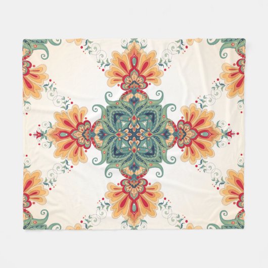  naadloze achtergrond. Mooie flororie Fleece Deken (Voorkant (Horizontaal))