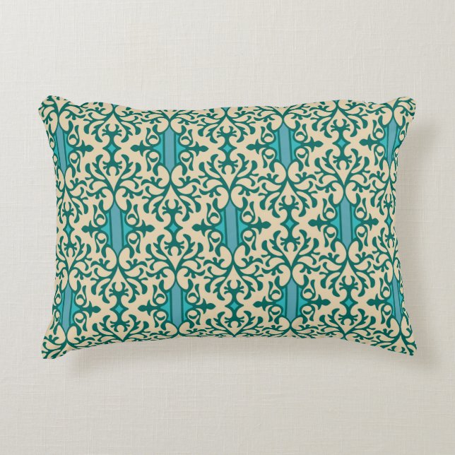 Naadloze achtergrond van een bloemornament, Fashio Accent Kussen (Voorkant)