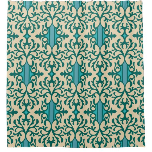 Naadloze achtergrond van een bloemornament, Fashio Douchegordijn (Voorkant)