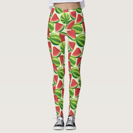 naadloze achtergrond watermeloensap leggings (Voorkant)