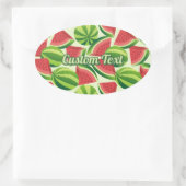 naadloze achtergrond watermeloensap ovale sticker (Tas)