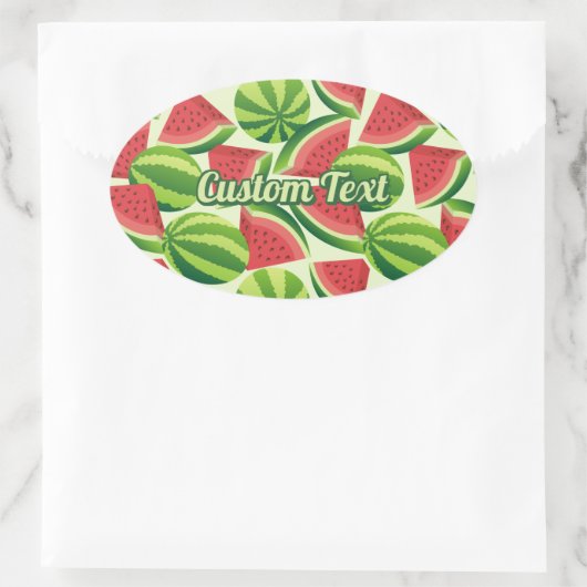 naadloze achtergrond watermeloensap ovale sticker (Tas)
