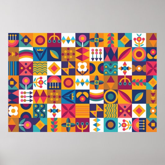 Naadloze achtergrondvormgeving moderne kunst poster (Voorkant)