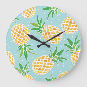 Naadloze ananas patroon tropische print grote klok