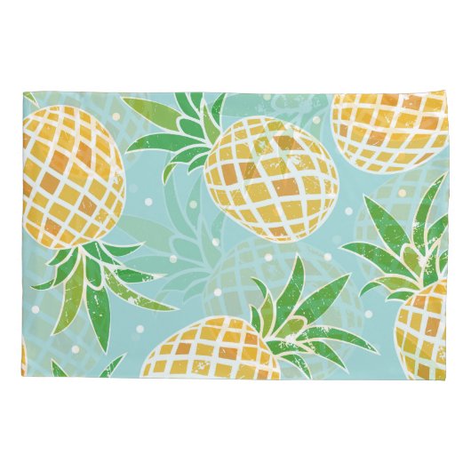 Naadloze ananas patroon tropische print kussensloop (Achterkant)