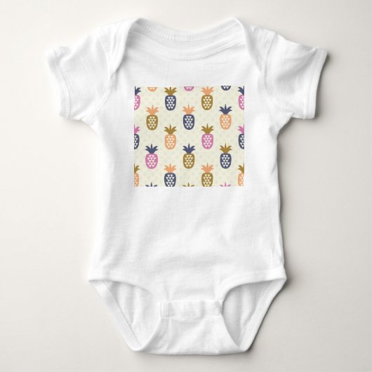 Naadloze ananas vintage patroonontwerp romper (Voorkant)