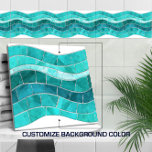 Naadloze Aquamarijn Mozaïek Wave Tegeltje<br><div class="desc">Naadloze Aquamarijn Mozaïek Wave</div>