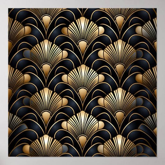 Naadloze art deco achtergrond poster (Voorkant)