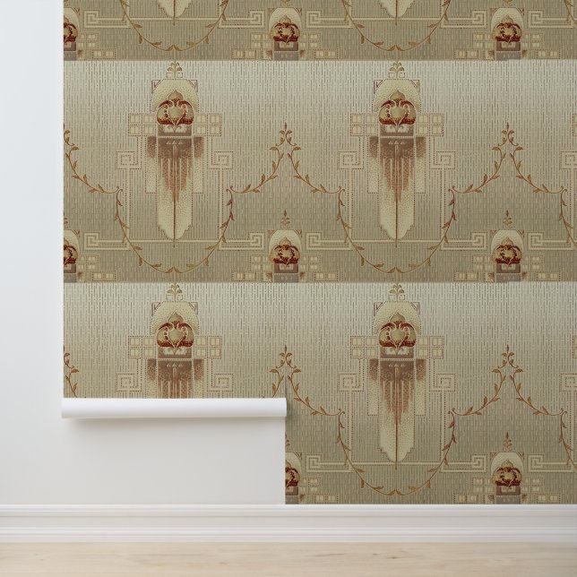 Naadloze Art Nouveau geometrische cartouches patro Behang (Applicatie)