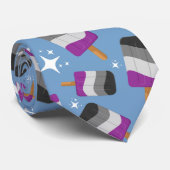 Naadloze Aseksuele Pride Flag Ice-Pop opnieuw bedi Stropdas (Opgerold)