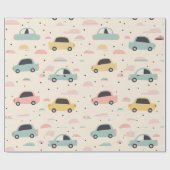 Naadloze auto's patroon voor pastelliefhebbers cadeaupapier (Vlak)