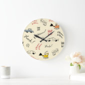 Naadloze autotekeningen: Kinder beddenlaken Grote Klok (Huis)