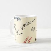 Naadloze autotekeningen: Kinder beddenlaken Koffiemok (Voorkant links)