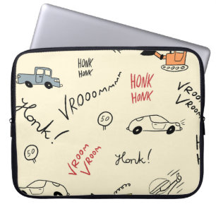 Naadloze autotekeningen: Kinder beddenlaken Laptop Sleeve
