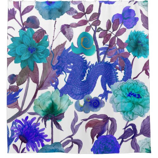  naadloze aziatische traditionele patronen. Japan Douchegordijn (Voorkant)