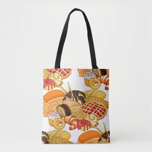 Naadloze bakkerijproducten, stijl. tote bag (Voorkant)