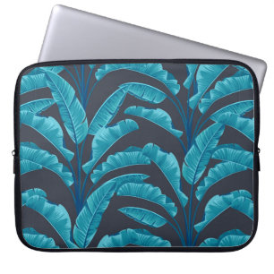 Naadloze bananenbladeren. tropisch patroon b laptop sleeve