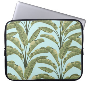 Naadloze bananenbladeren.  tropisch patroon b laptop sleeve