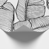 Naadloze bananenbladpatroon achtergrond. Zwart en Cadeaupapier (Hoek)