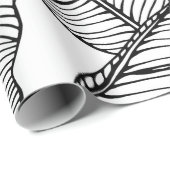 Naadloze bananenbladpatroon achtergrond. Zwart en Cadeaupapier (Rol Hoek)