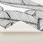 Naadloze bananenbladpatroon achtergrond. Zwart en Sherpa Deken (3/4)