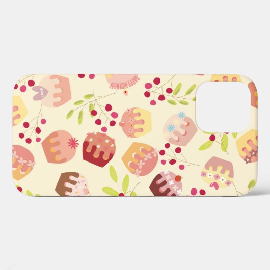 naadloze bekertaart illustratie Case-Mate iPhone case (Achterkant (horizontaal))