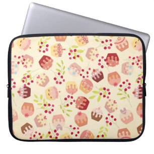 naadloze bekertaart illustratie laptop sleeve