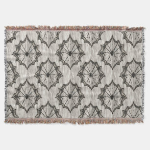 Naadloze Black Lace Spider Web Pattern op wit - Deken