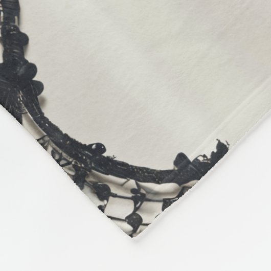 Naadloze Black Lace Spider Web Pattern op wit - Fleece Deken (Hoek)