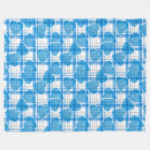 Naadloze blauwe harten van Valentijnsdag, gevlekt Fleece Deken (Voorkant (Horizontaal))