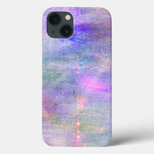 naadloze blauwe, roze achtergrondgele waterverf iPhone 13 hoesje
