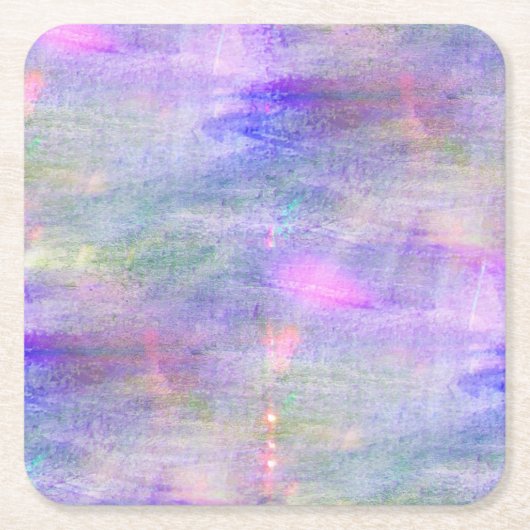 naadloze blauwe, roze achtergrondgele waterverf kartonnen onderzetters (Voorkant)