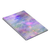 naadloze blauwe, roze achtergrondgele waterverf notitieboek (Rechterzijde)