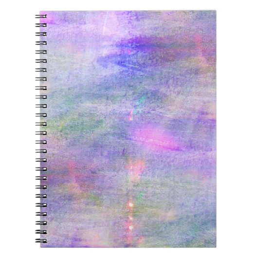 naadloze blauwe, roze achtergrondgele waterverf notitieboek (Voorkant)