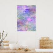 naadloze blauwe, roze achtergrondgele waterverf poster (Keuken)