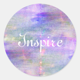 naadloze blauwe, roze achtergrondgele waterverf ronde sticker