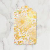 Naadloze Bloei: Diagonale Dans van Blauw & Wit Cadeaulabels (Voorkant)