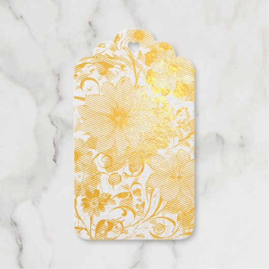 Naadloze Bloei: Diagonale Dans van Blauw & Wit Cadeaulabels (Voorkant)