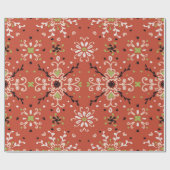 Naadloze bloem folk kleurrijke bloemen cadeaupapier (Vlak)