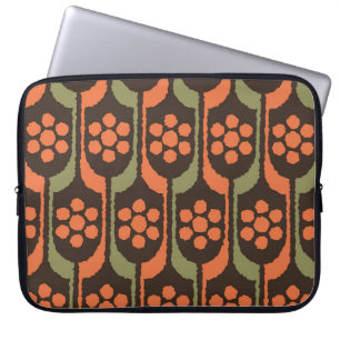 Naadloze bloem, herhalingspatroon oranje goud50,60 laptop sleeve