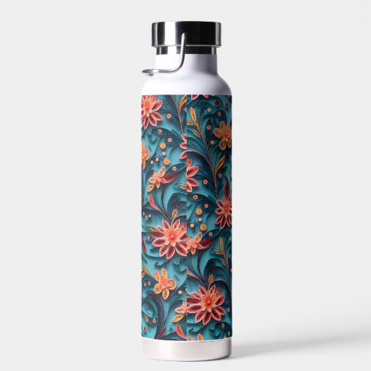 Naadloze bloemdocument patroon Waterfles (Rechts)