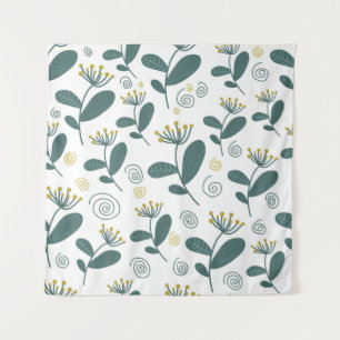 Naadloze bloemen achtergrond in Scandinavische sti Wandkleed