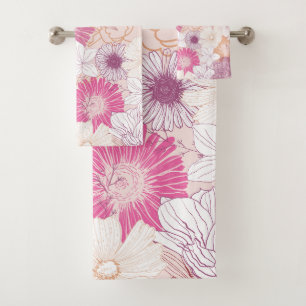 Naadloze bloemen  bad handdoek