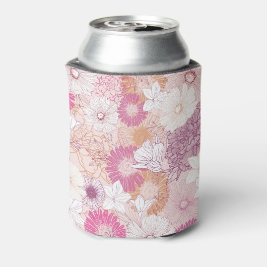 Naadloze bloemen blikjeskoeler (Blikje Achterkant)