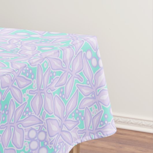 Naadloze bloemen, bloemen, blad blauw met tafelkleed (Voorbeeld)