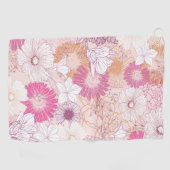 Naadloze bloemen golfhanddoek (Horizontaal)