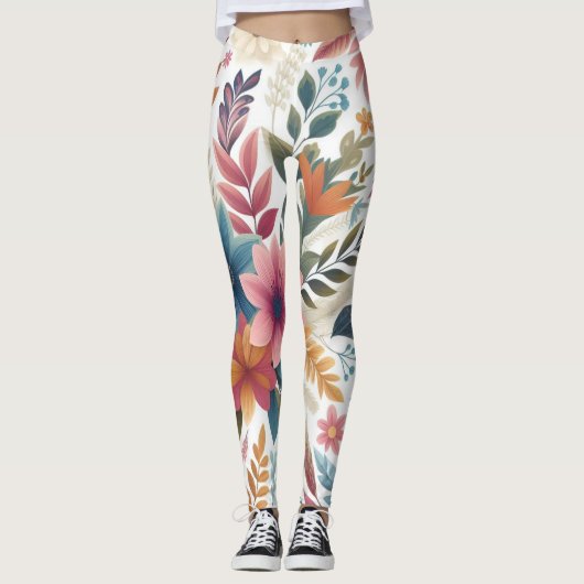 Naadloze bloemen  leggings (Voorkant)